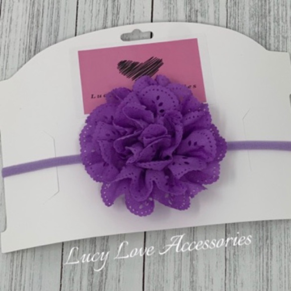 Handmade Purple Eyelet Flower headband!